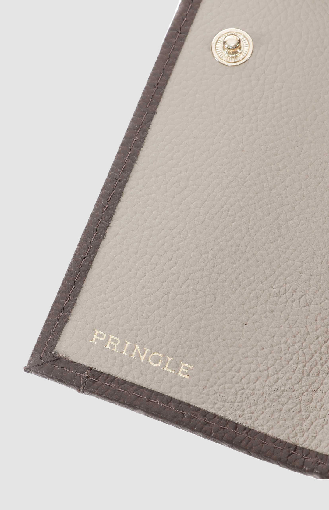 Argyle Print Flapover Purse - Stone