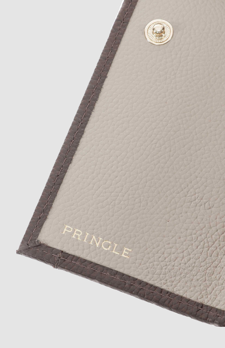 Argyle Print Flapover Purse - Stone