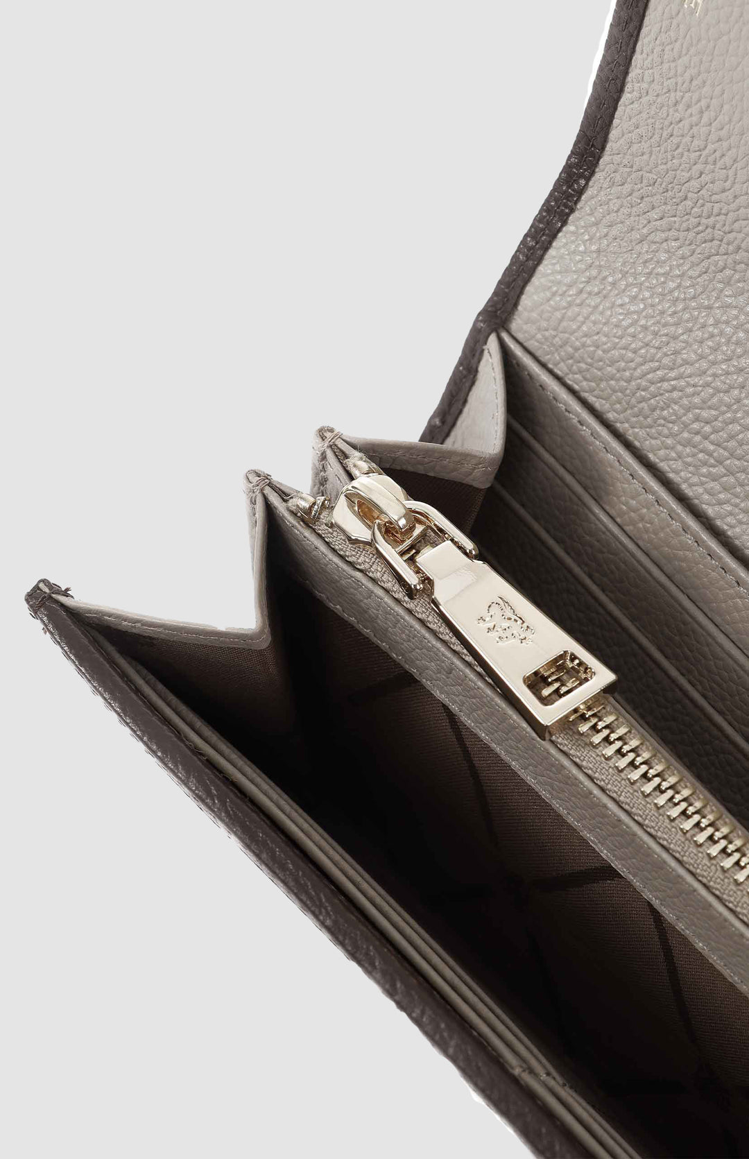 Argyle Print Flapover Purse - Stone