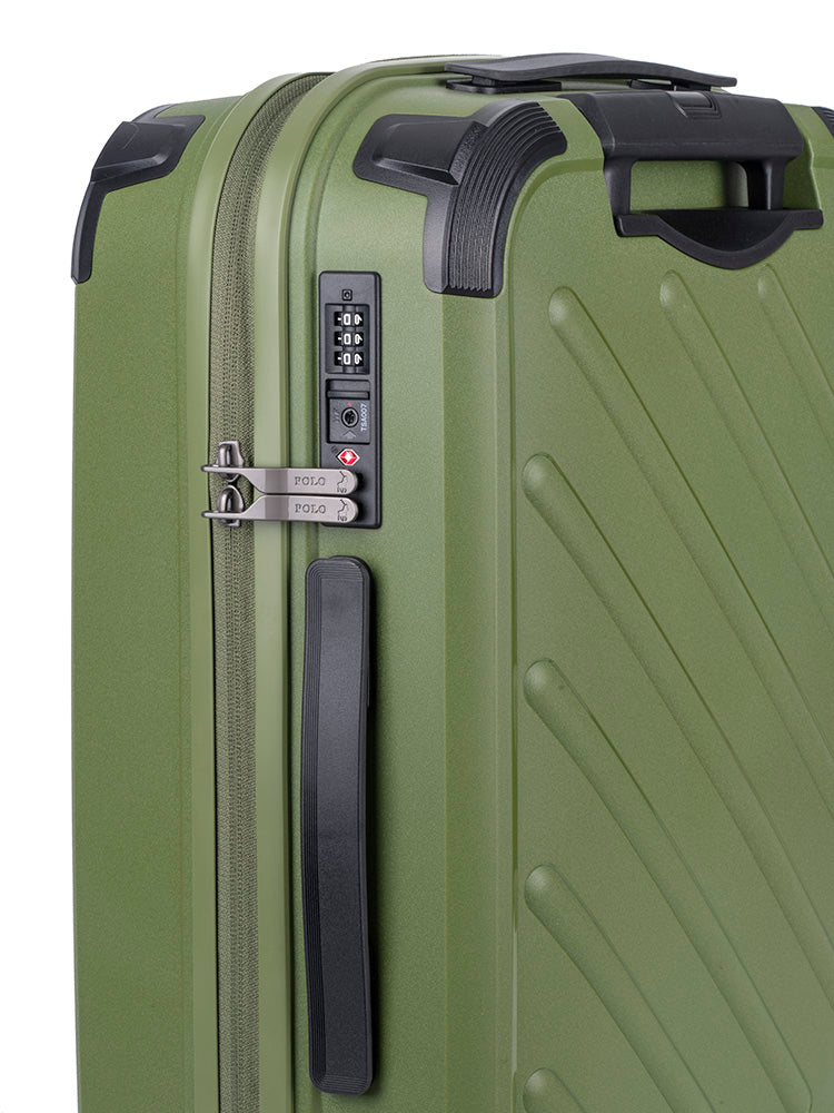 Sport Hard Shell Carry On Trolley Case - Green