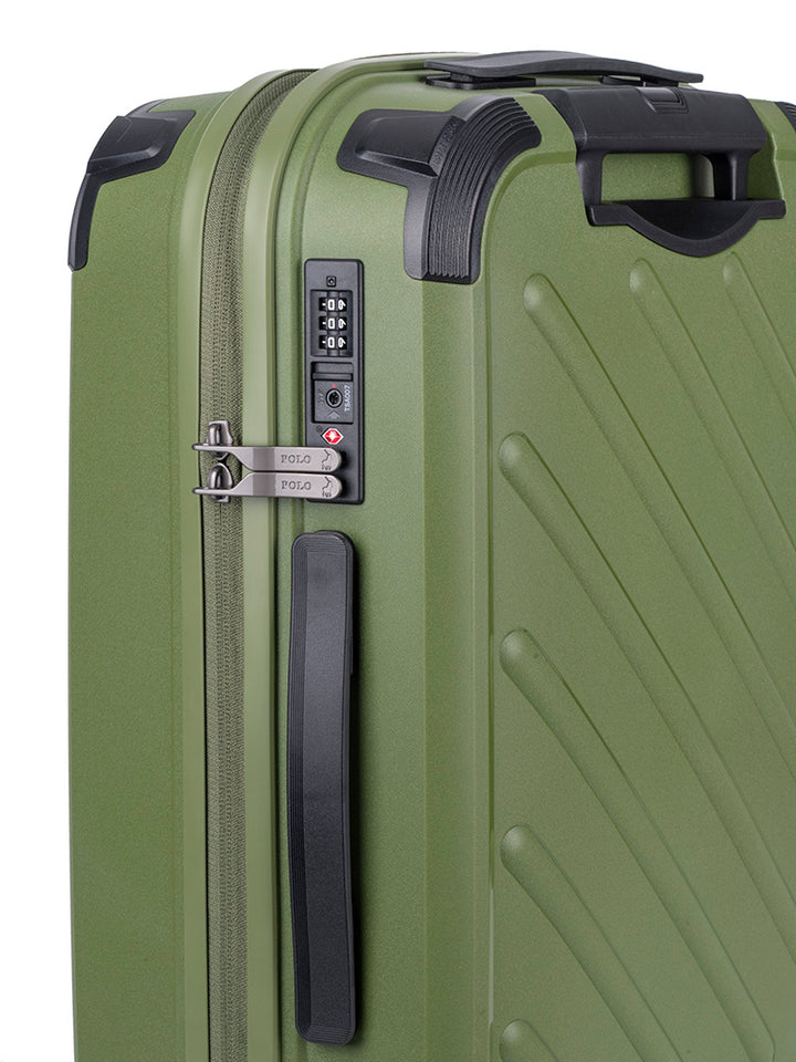 Sport Hard Shell Carry On Trolley Case - Green