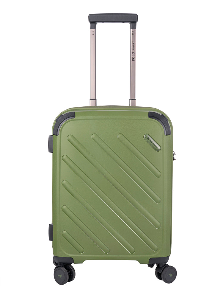 Sport Hard Shell Carry On Trolley Case - Green