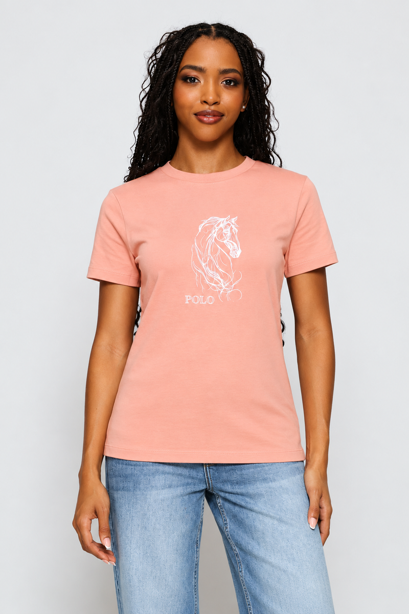 Polly Printed T-Shirt - Rose