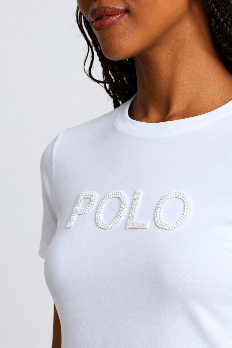 Lily Beaded T-Shirt - White