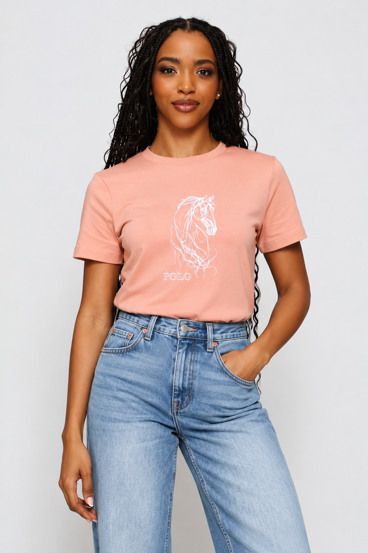 Polly Printed T-Shirt - Rose