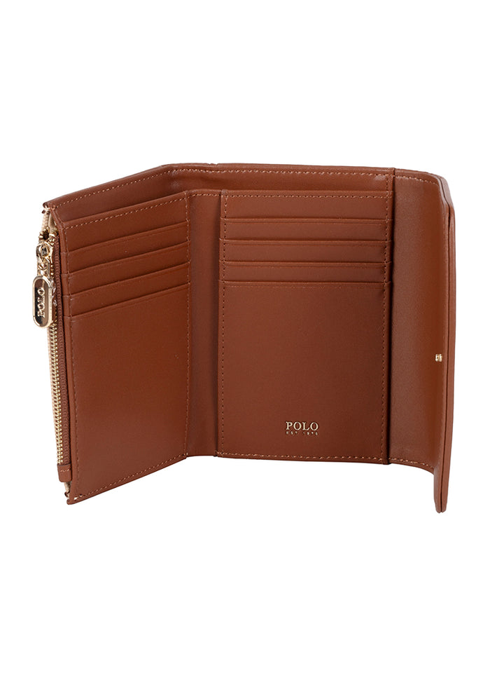 Sahara Compact Trifold Purse - Tan