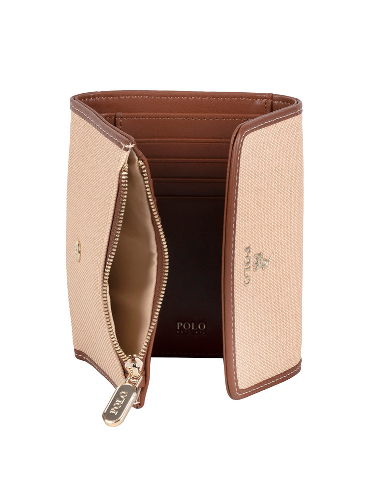 Sahara Compact Trifold Purse - Tan