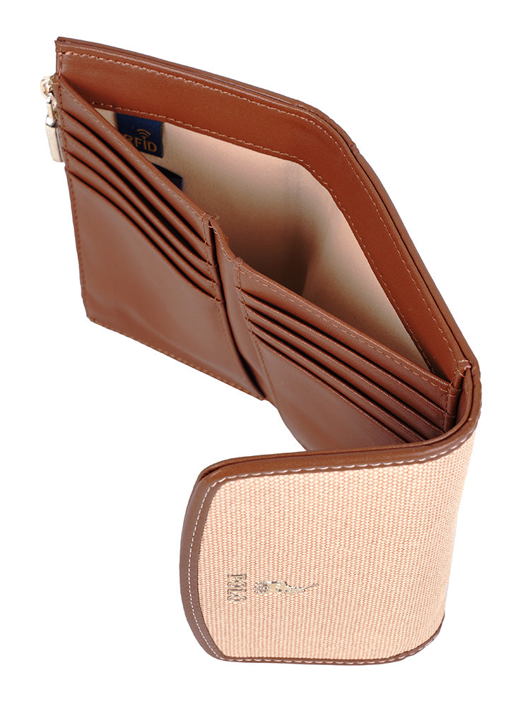Sahara Compact Trifold Purse - Tan