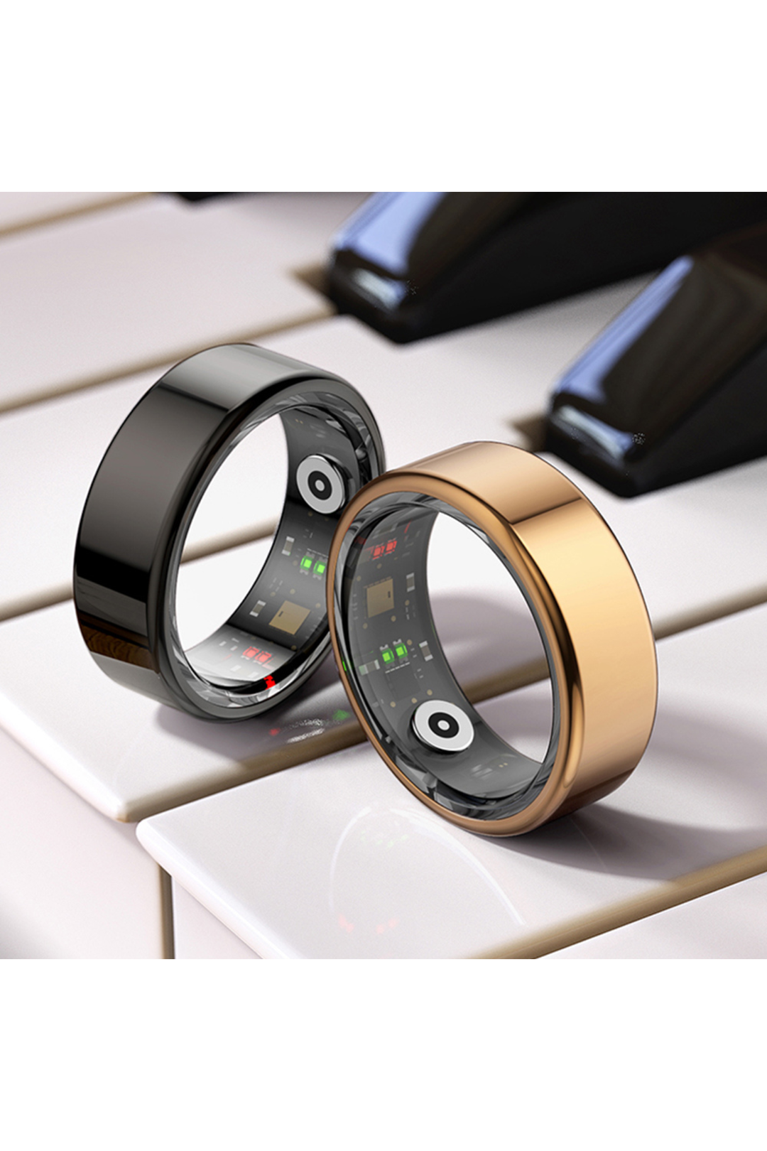 R02 Smart Ring 3 ATM Fitness Tracker - Black