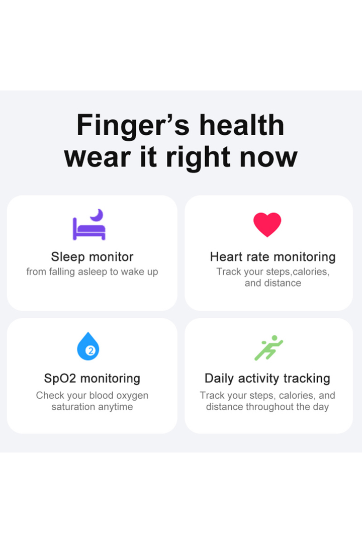 R02 Smart Ring 3 ATM Fitness Tracker - Black