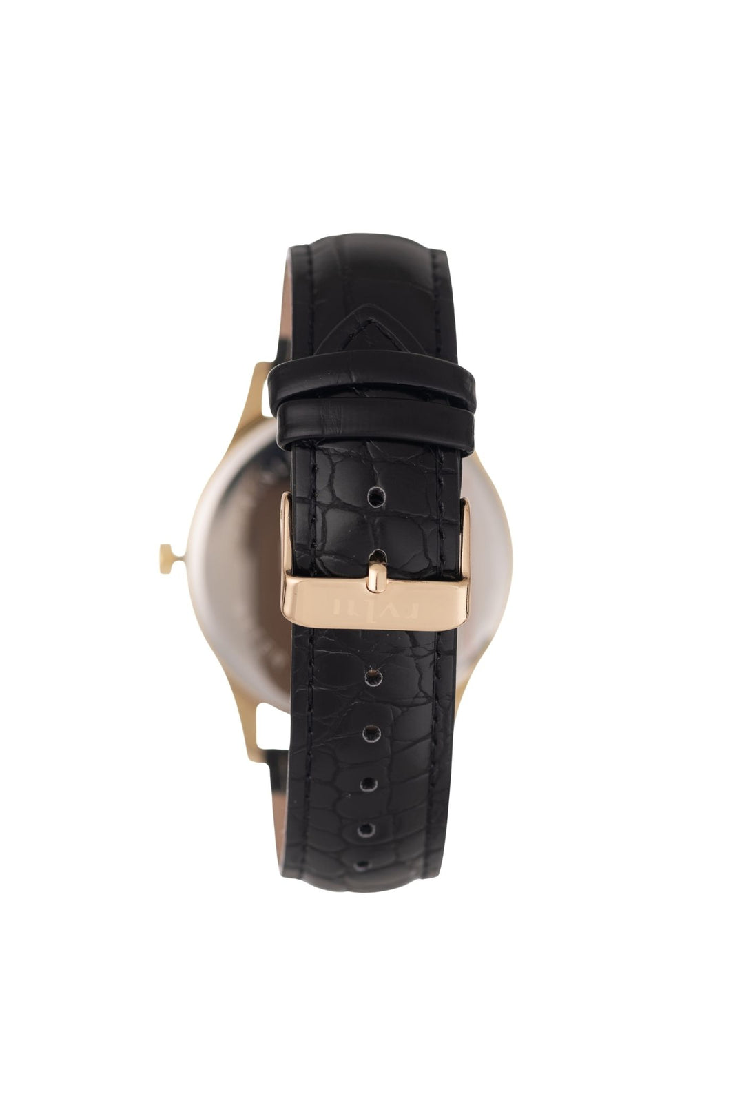 40mm Gold Case With Champagne Dial & Black Band Watch - Gold