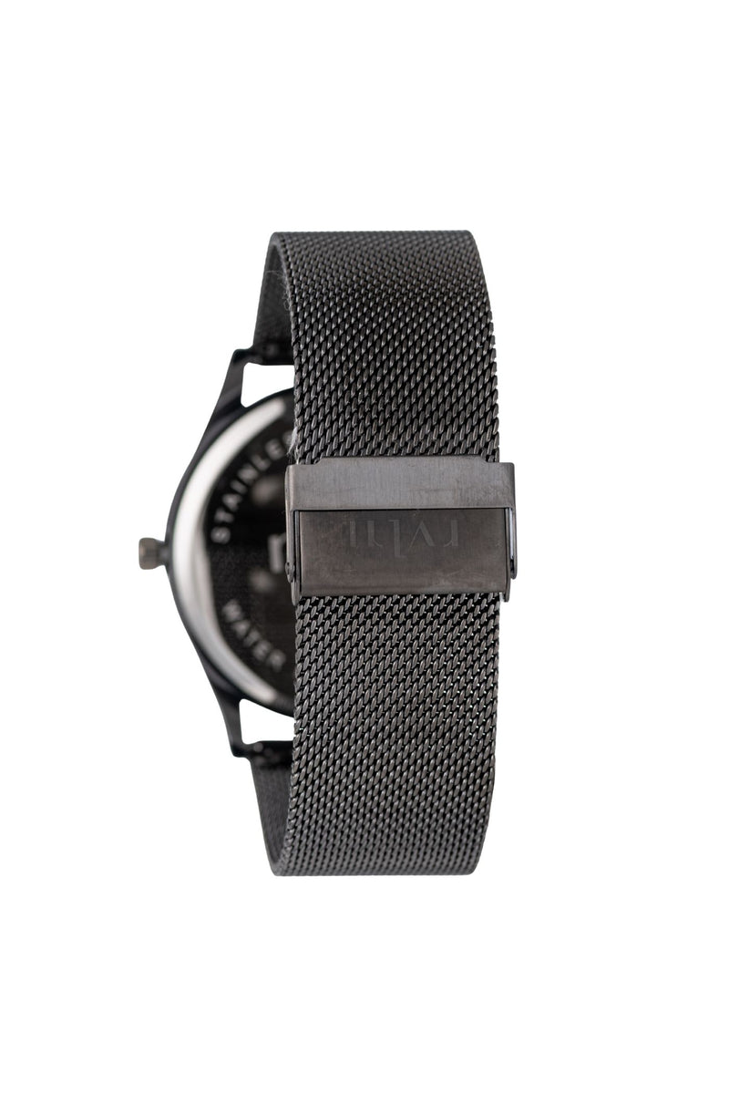 42mm Gunmetal Case & Mesh Band Navy Dial Watch - Gunmetal