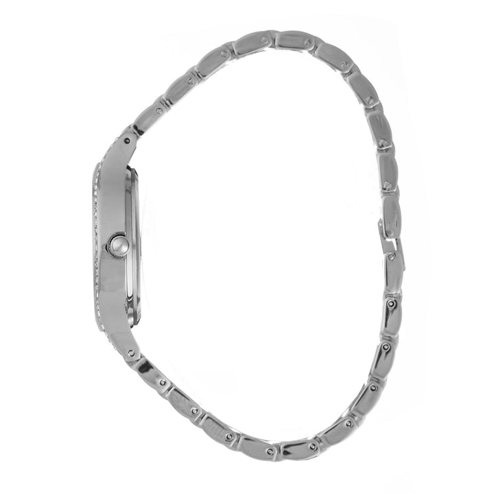 Ladies 30mm Sliver Stone Case Watch With Bracelet