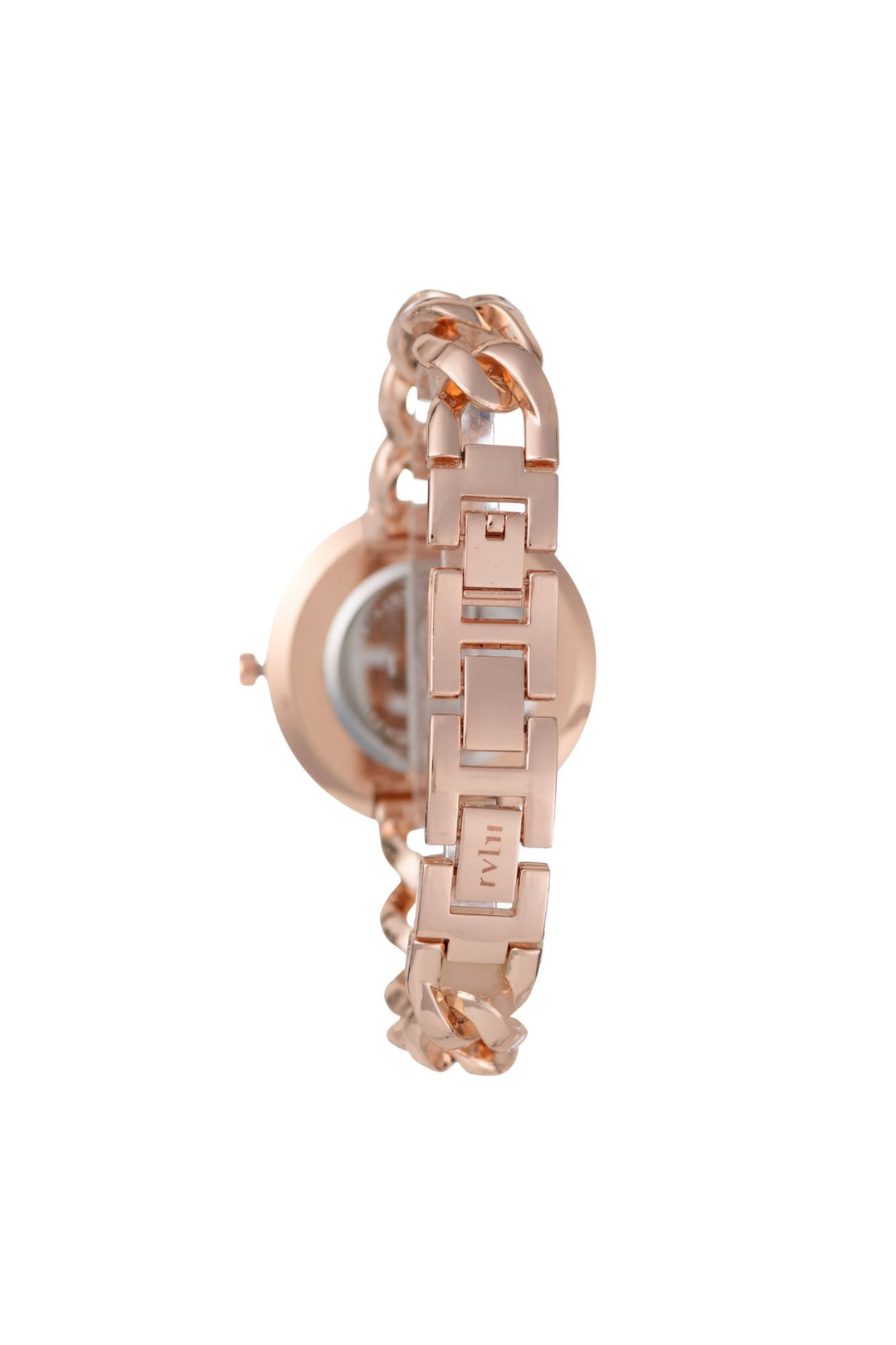 36mm Stone & Rose Case & Dial Watch With Chain Bracelet - Rose Gold