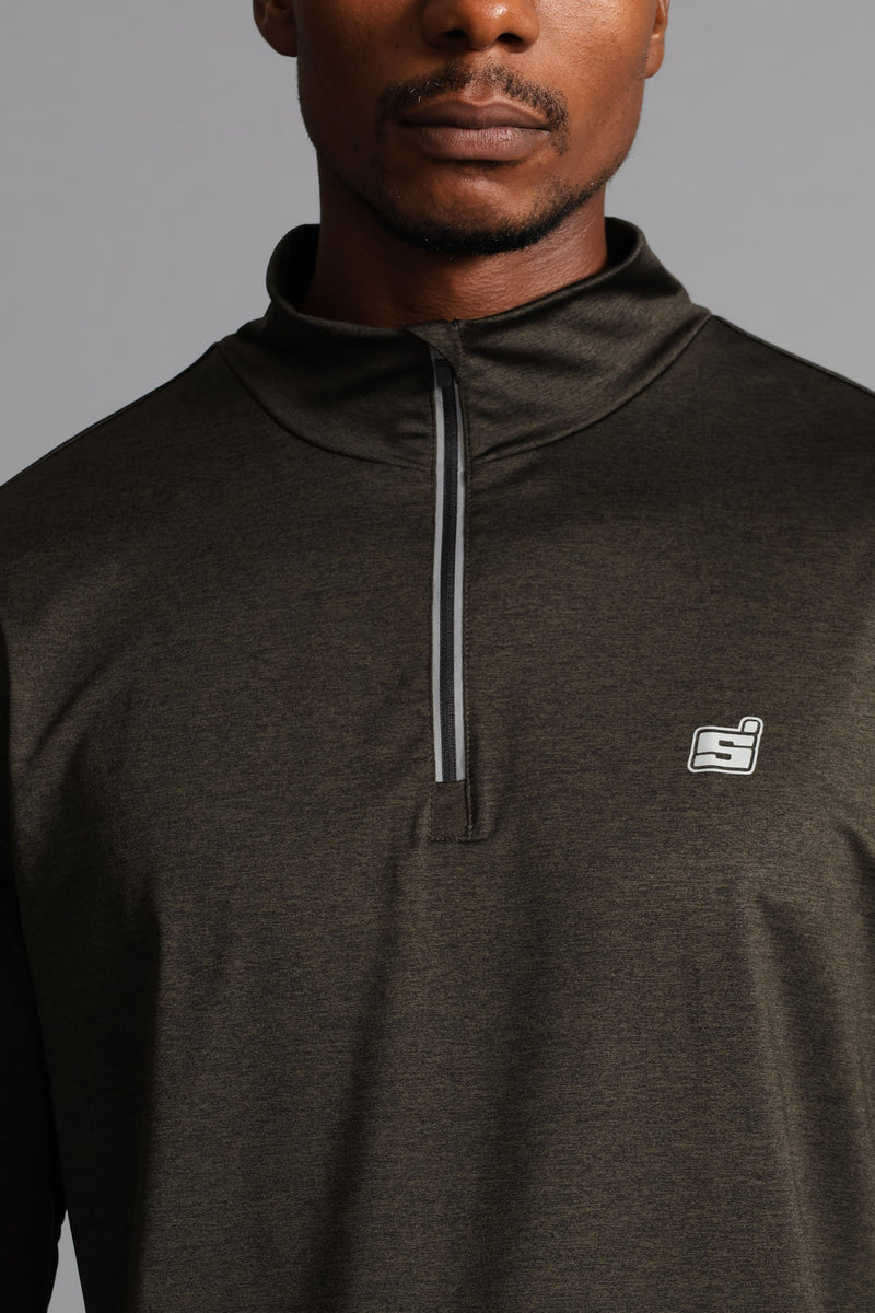 S ACTIVE 1/4 ZIP Active Top - Fatigue