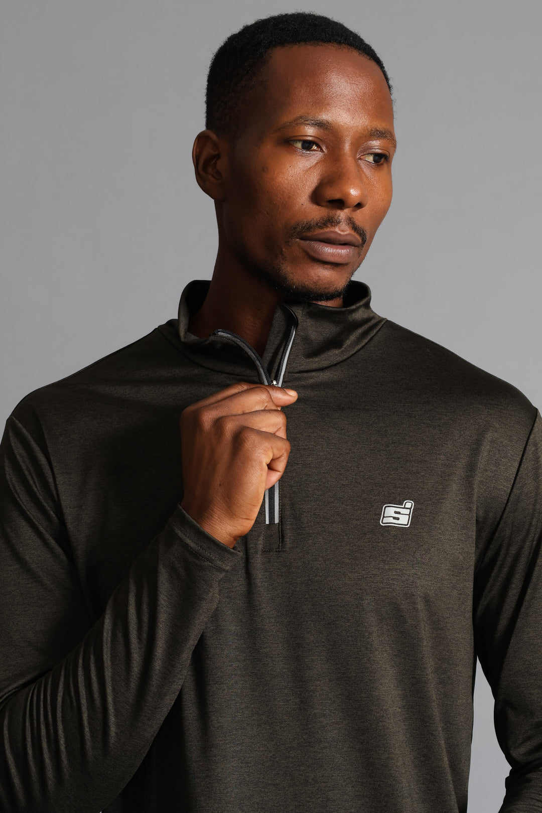S ACTIVE 1/4 ZIP Active Top - Fatigue
