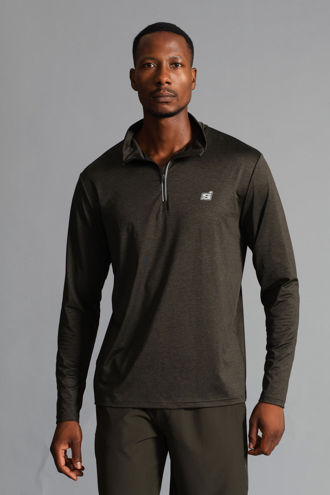 S ACTIVE 1/4 ZIP Active Top - Fatigue