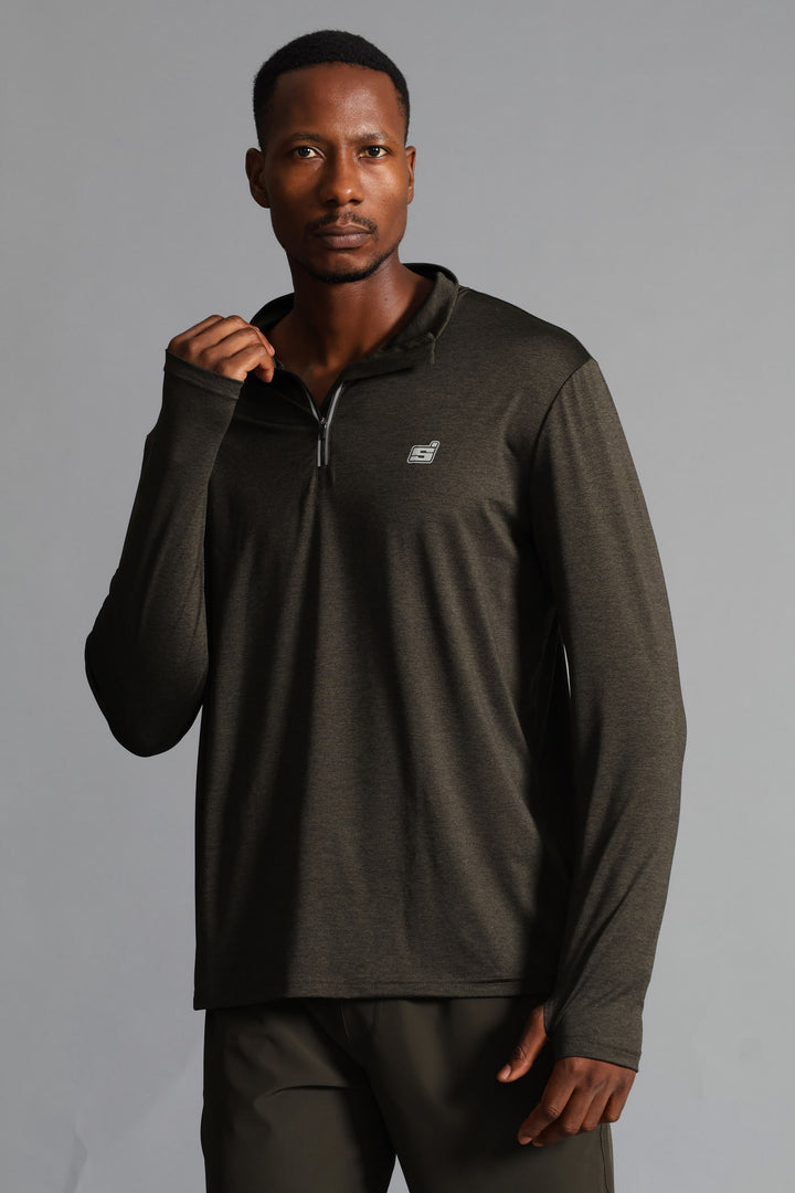 S ACTIVE 1/4 ZIP Active Top - Fatigue