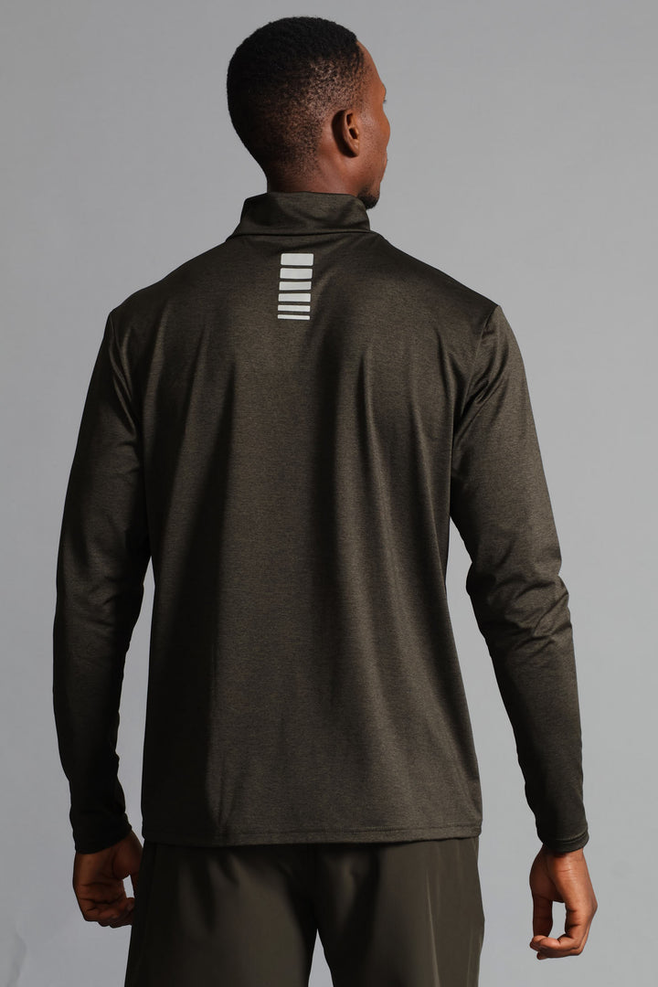 S ACTIVE 1/4 ZIP Active Top - Fatigue