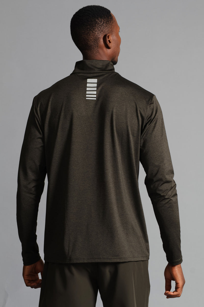 S ACTIVE 1/4 ZIP Active Top - Fatigue