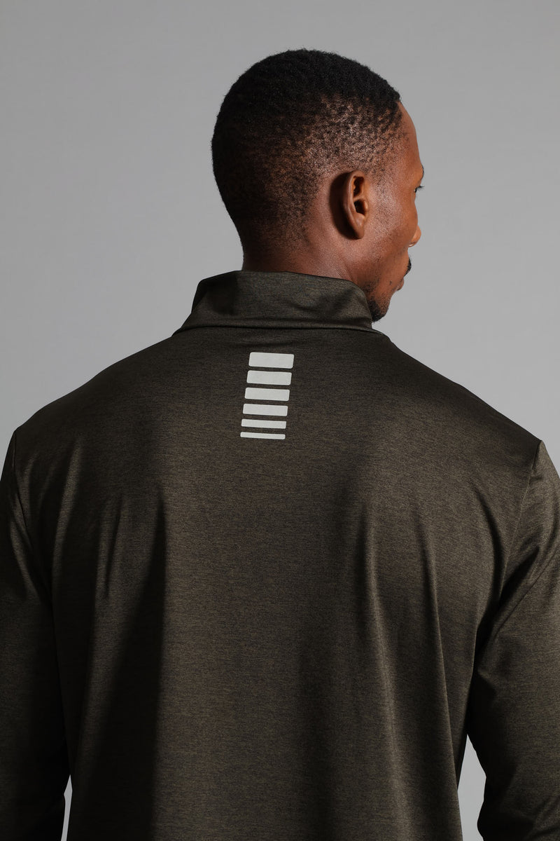 S ACTIVE 1/4 ZIP Active Top - Fatigue