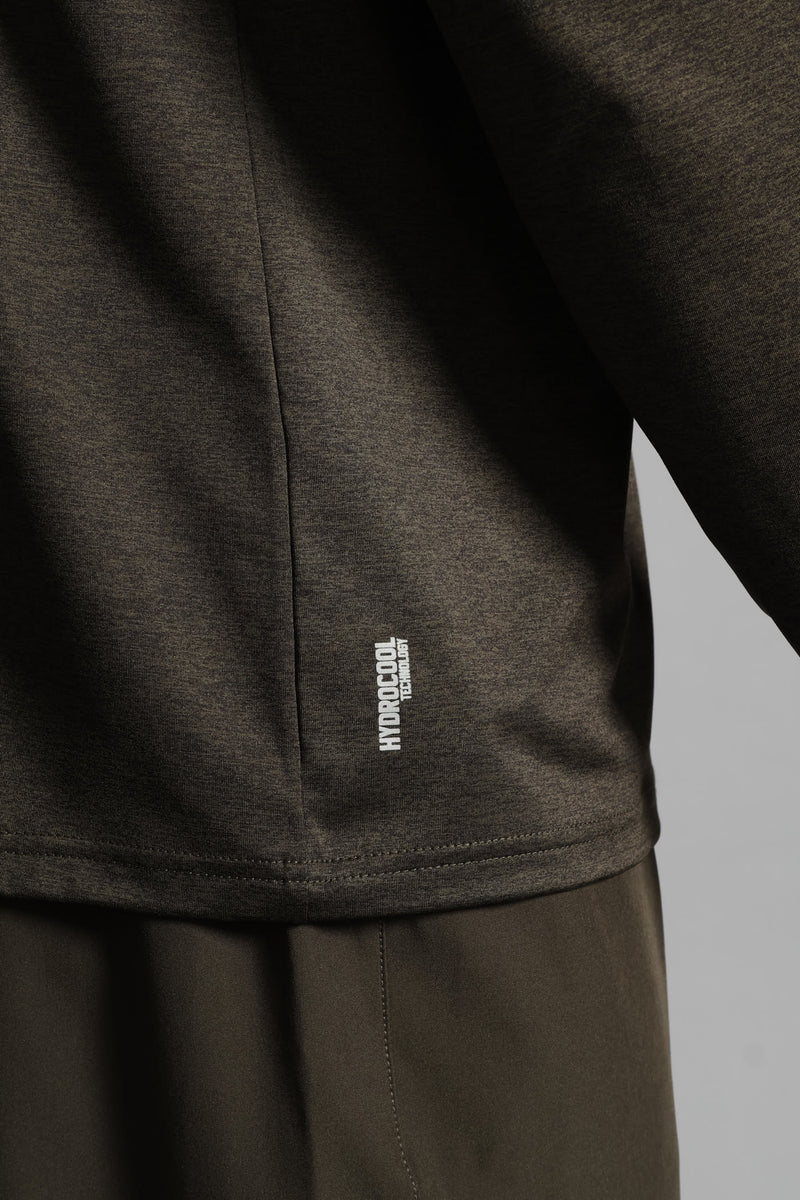 S ACTIVE 1/4 ZIP Active Top - Fatigue