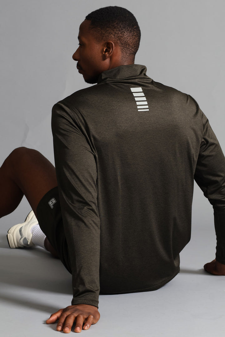 S ACTIVE 1/4 ZIP Active Top - Fatigue