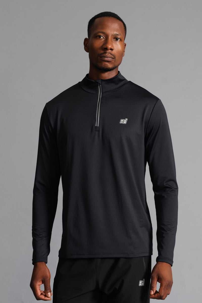 S ACTIVE 1/4 ZIP Active Top - Black