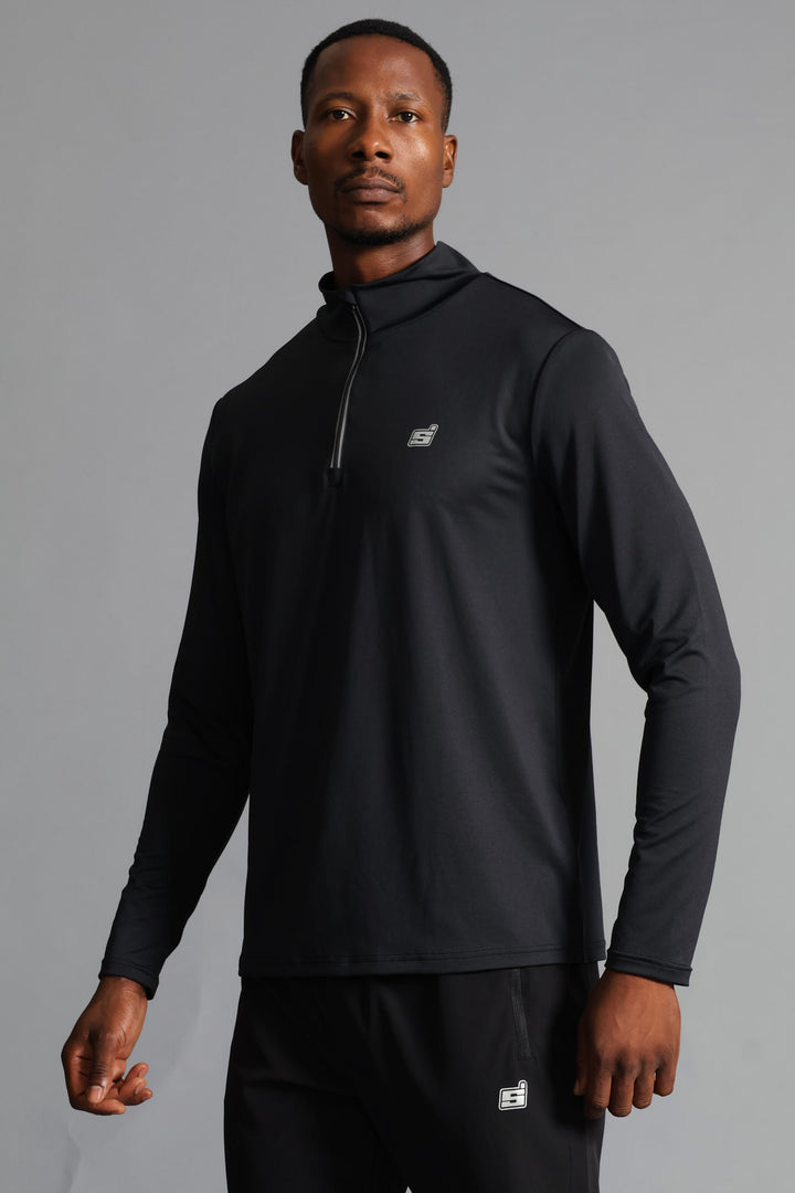 S ACTIVE 1/4 ZIP Active Top - Black