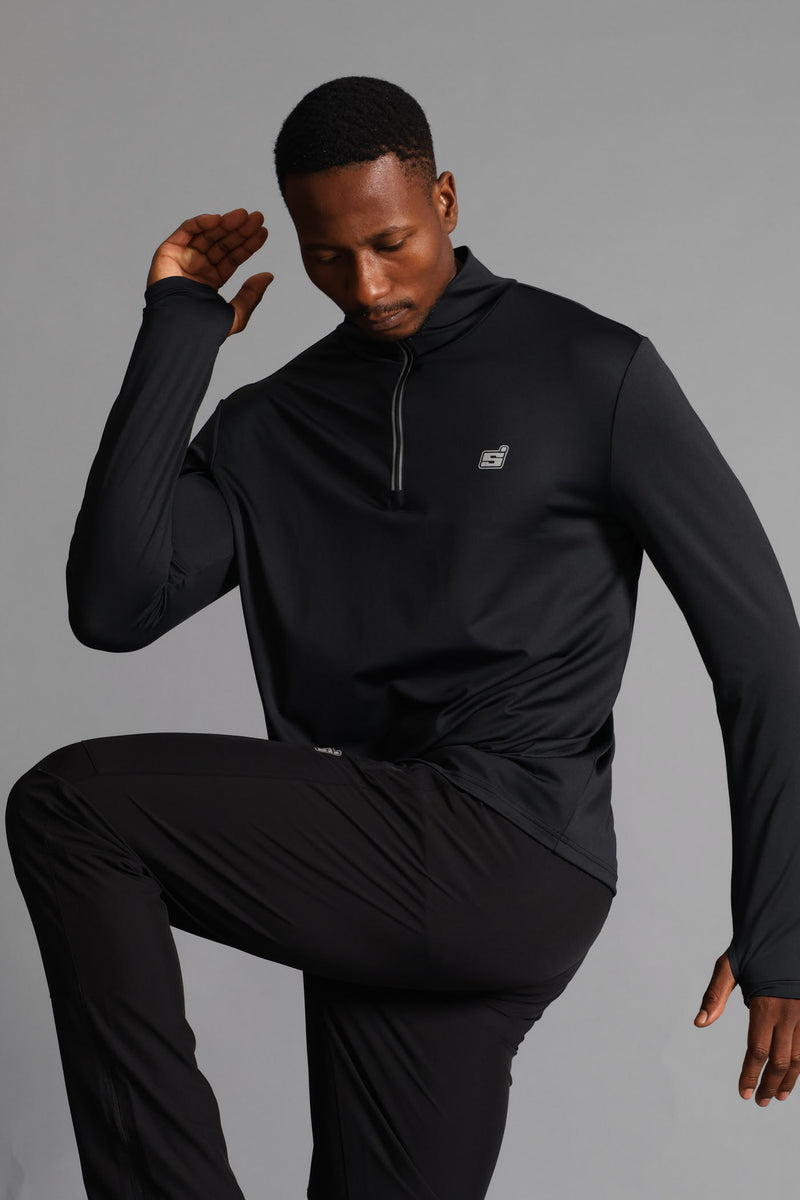 S ACTIVE 1/4 ZIP Active Top - Black