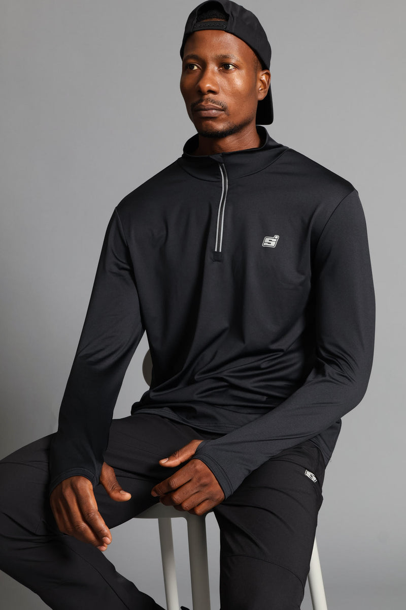 S ACTIVE 1/4 ZIP Active Top - Black