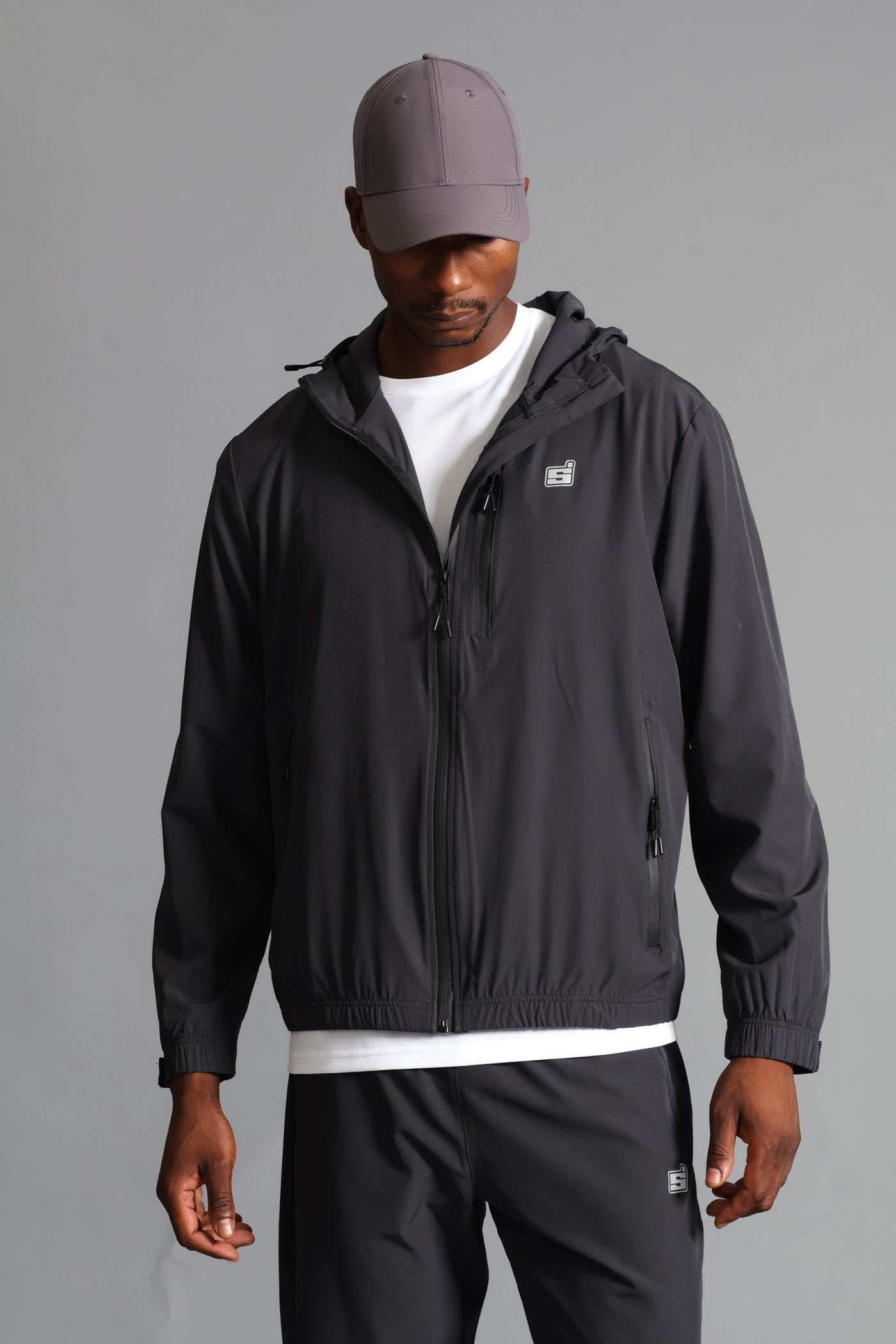 Mens S ACTIVE ZIP Through Jacket - Charcoal – Edgars
