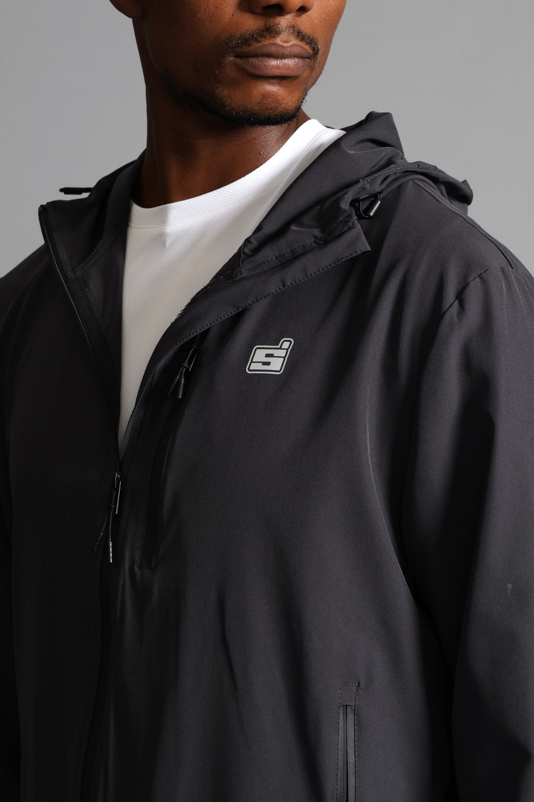 S ACTIVE ZIP Through Jacket  - Charcoal