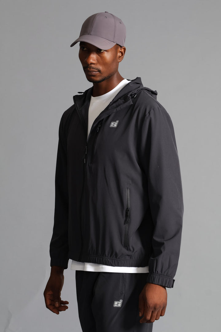 S ACTIVE ZIP Through Jacket  - Charcoal