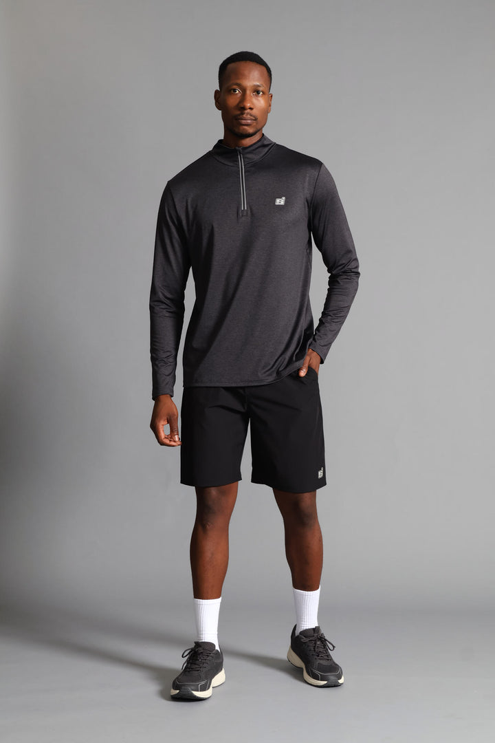 S ACTIVE 1/4 ZIP Active Top - Charcoal