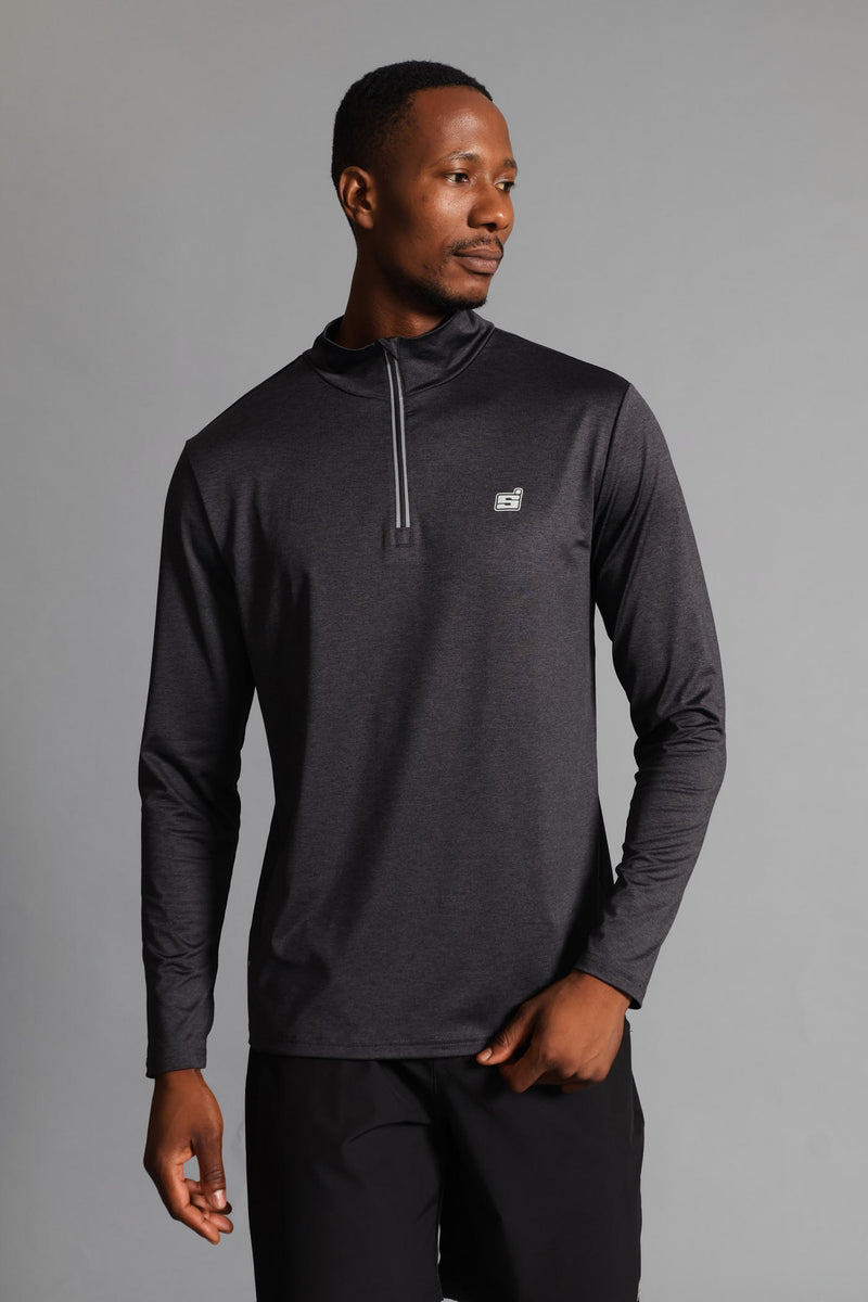 S ACTIVE 1/4 ZIP Active Top - Charcoal