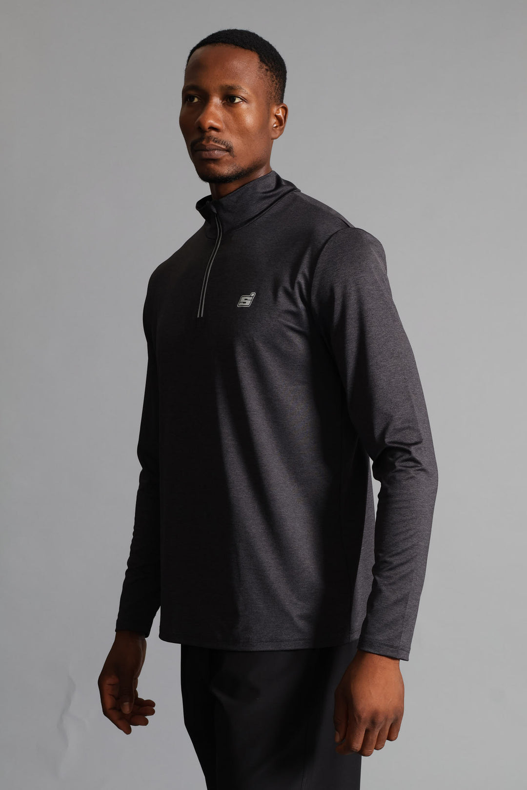 S ACTIVE 1/4 ZIP Active Top - Charcoal