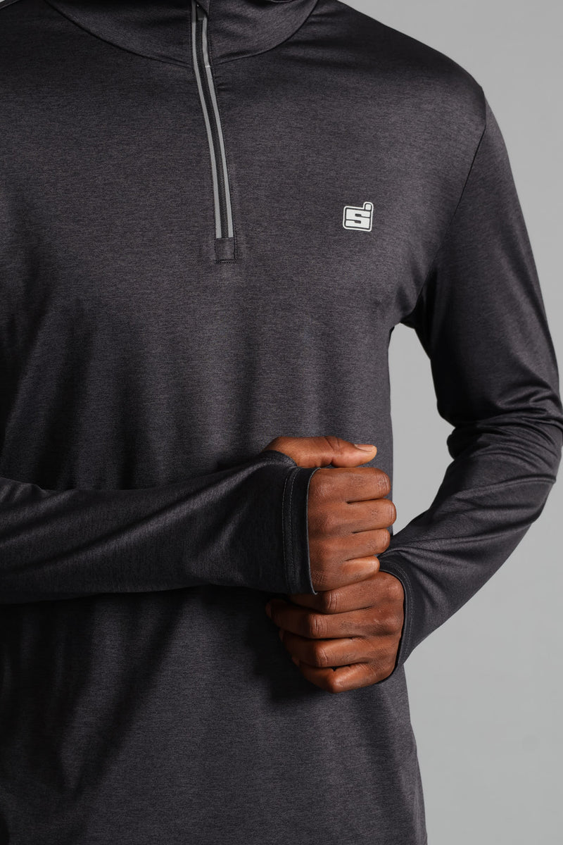 S ACTIVE 1/4 ZIP Active Top - Charcoal