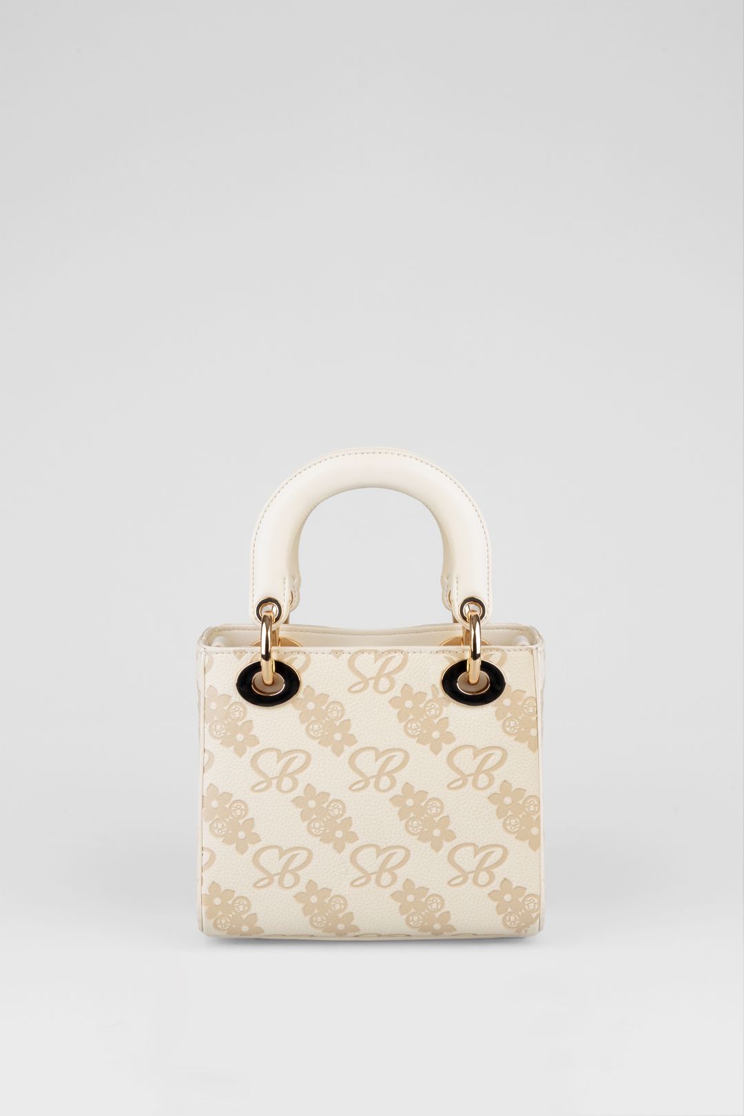 Maisie Flower Print Debossed Bag - Off White