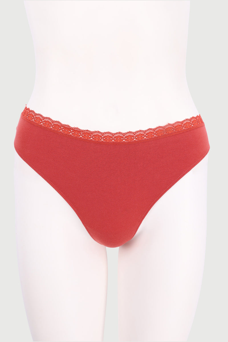 3 Pack Thong Panties - Cinnebar/Oatmeal Melange/Folkstone
