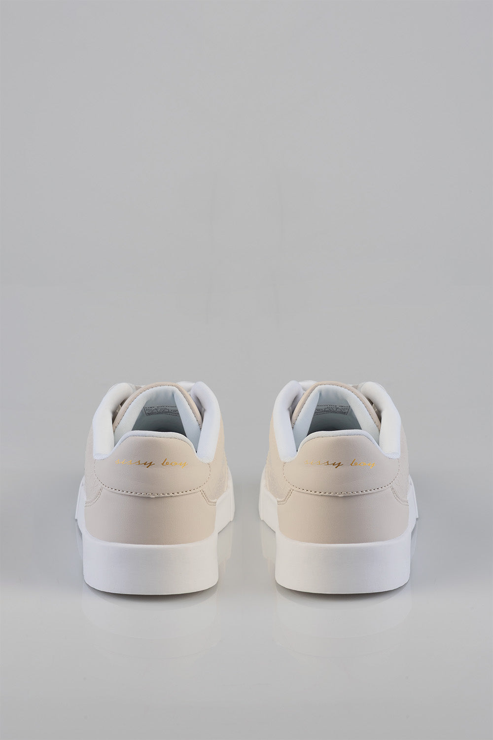 Logo Platform Embossed Lace Up Sneaker - Stone