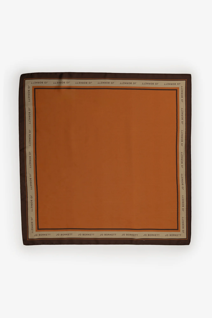 Silk Touch Signature Boarder Neckerchief - Burnt Orange