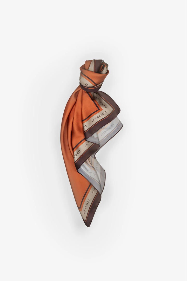 Silk Touch Signature Boarder Neckerchief - Burnt Orange