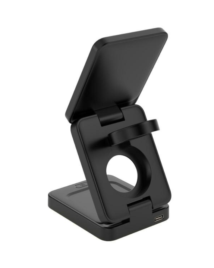 3-in-1 Wireless Travel Charger 15w Black ios