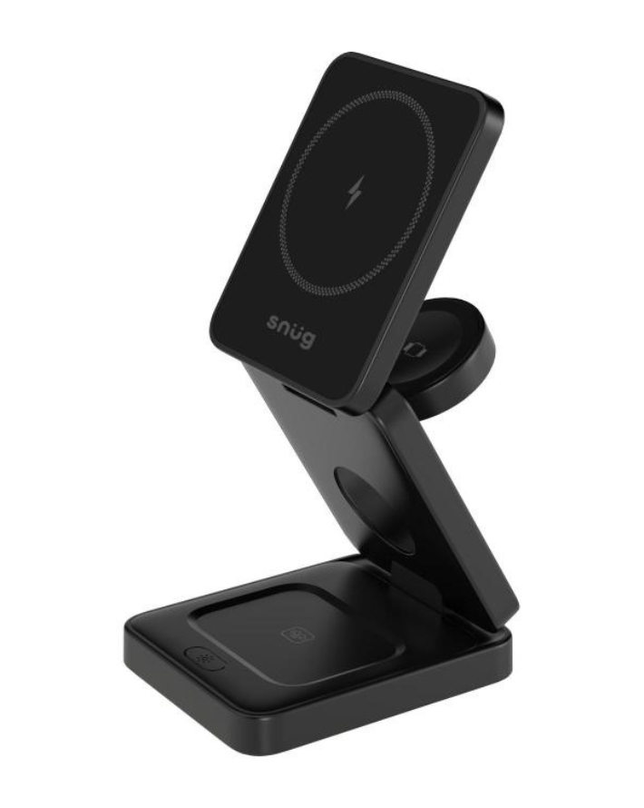 3-in-1 Wireless Travel Charger 15w Black ios