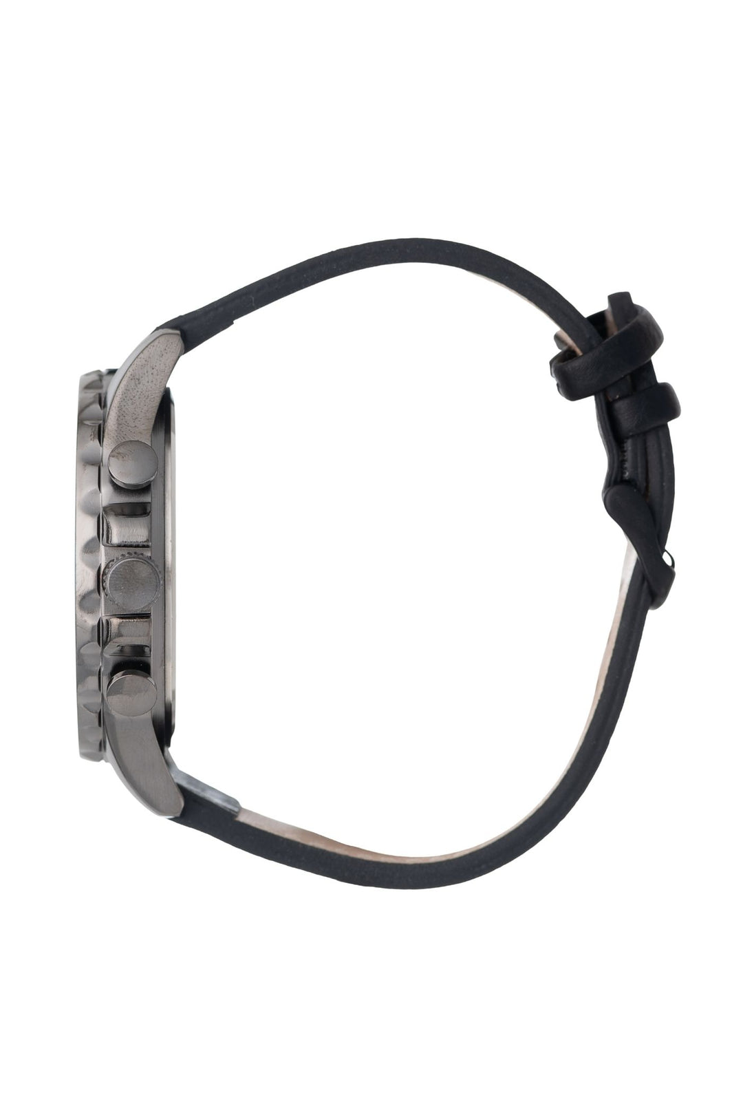 Black Case & Dial Watch With Black Leather Band - Black