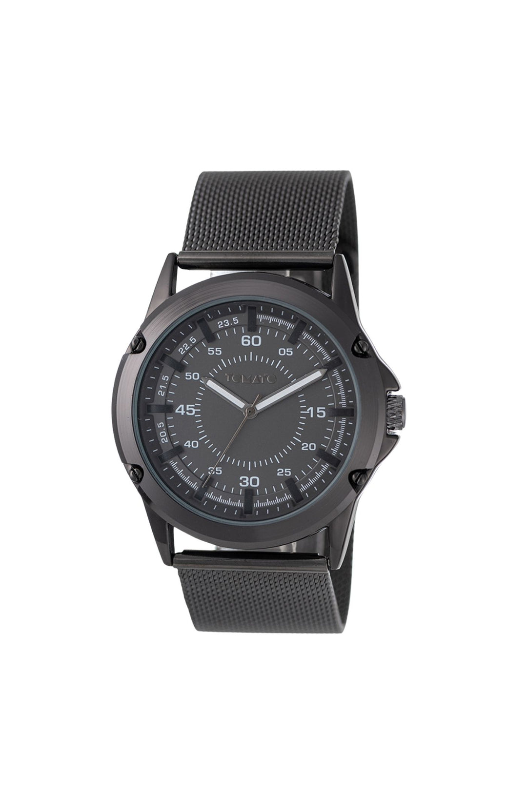Gents 40mm Case Watch With Mesh Gunmetal Band