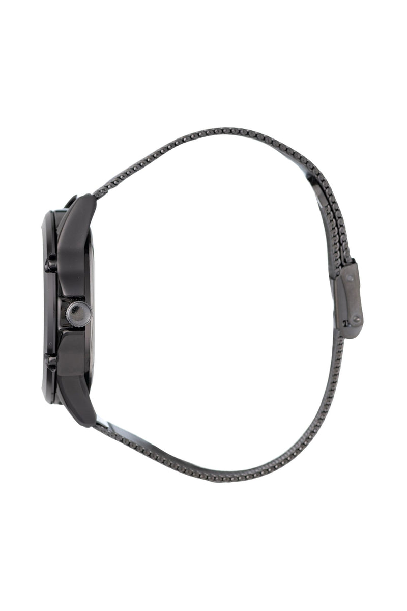 Gents 40mm Case Watch With Mesh Gunmetal Band