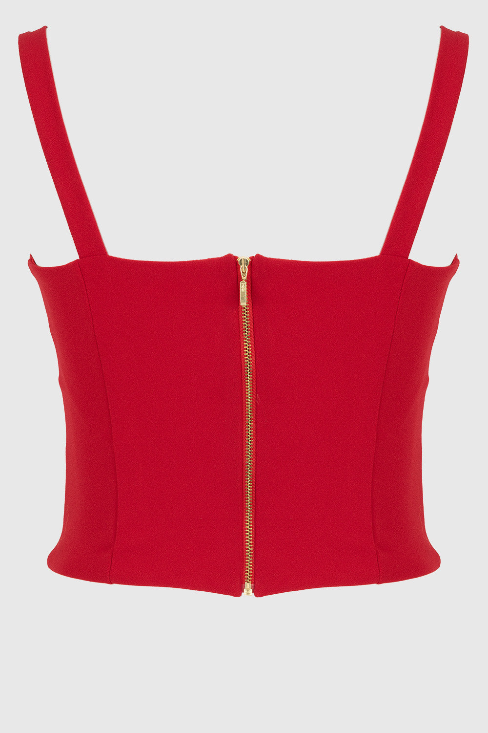Over The Bust Ruched Corset Style Crop Top - Red