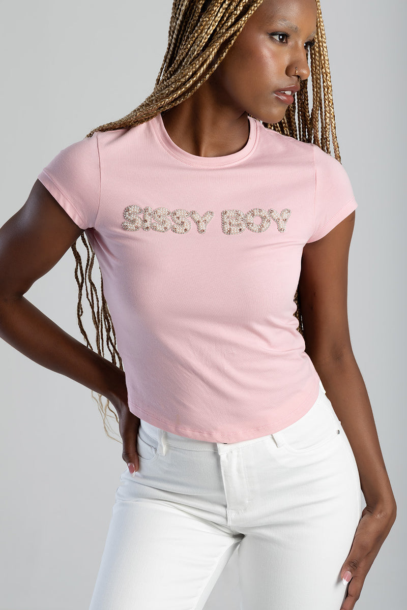 Wild Hearts Pearl & Pink Brand Baby T-Shirt - Pink